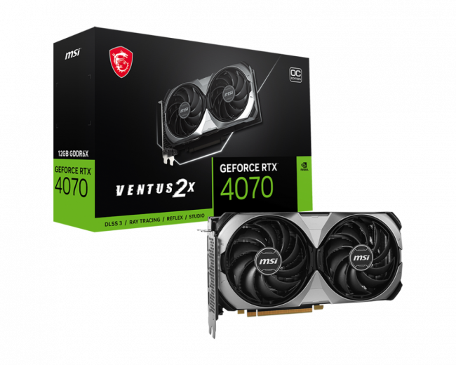 Видеокарта MSI GeForce RTX 4070 VENTUS 2X E 12G OC — для бизнеса и офиса