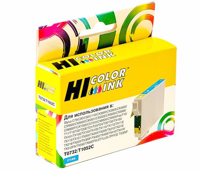 Картридж Hi-Black (HB-T0732) для Epson Stylus C79/C110/T40W/TX200/400/TX600FW, C — для бизнеса и офиса