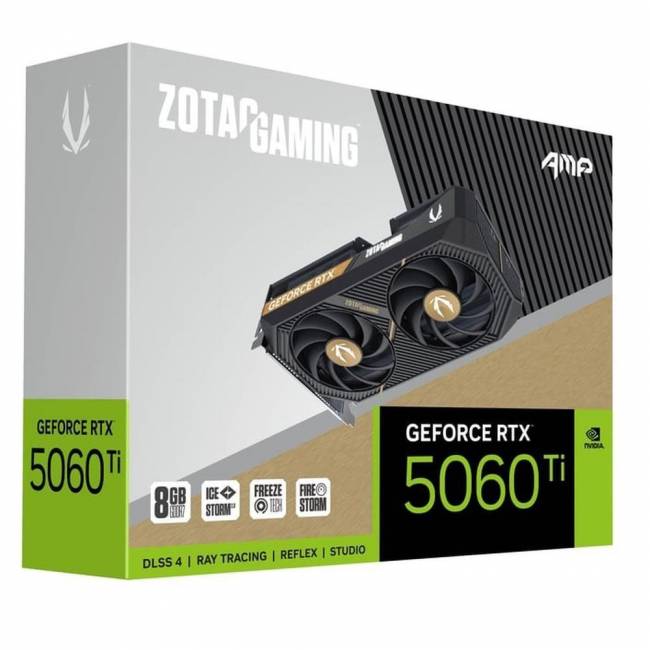 Видеокарта Zotac GAMING GeForce RTX 5060 Ti AMP 8Gb (ZT-B50610F-10M) — для бизнеса и офиса