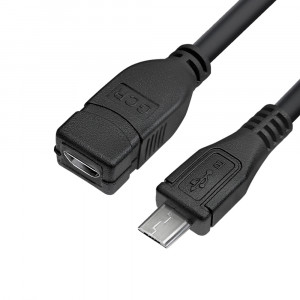 GCR Удлинитель 1.0m MicroUSB M/F, черный, 28/28 AWG, GCR-52447 Greenconnect GCR-52447