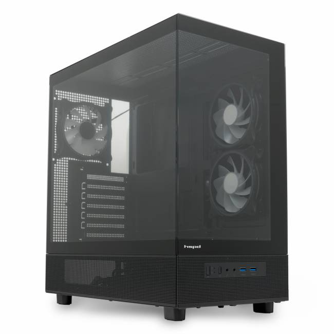Корпус без блока питания HSPD F710-TGBK-ARGB — для бизнеса и офиса