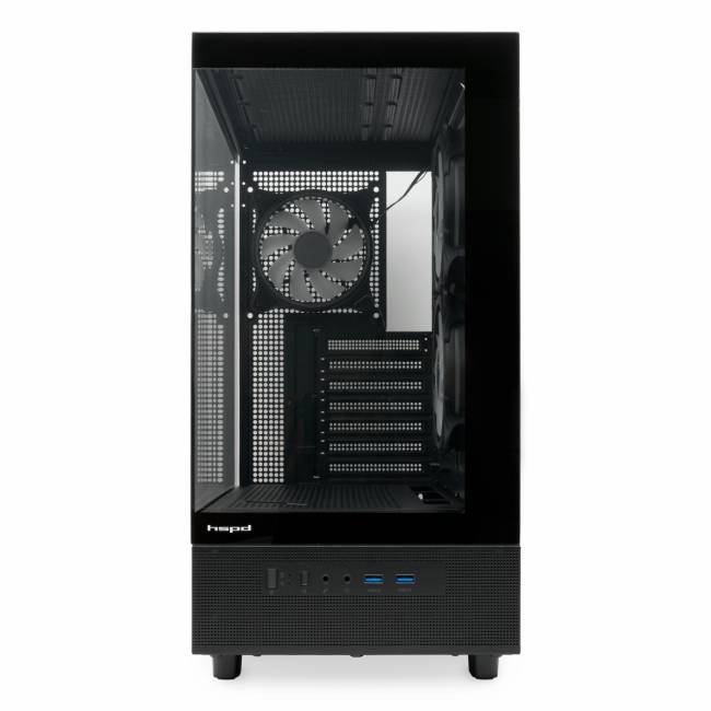 Корпус без блока питания HSPD F710-TGBK-ARGB — для бизнеса и офиса