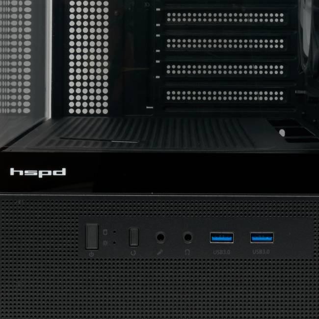Корпус без блока питания HSPD F710-TGBK-ARGB — для бизнеса и офиса