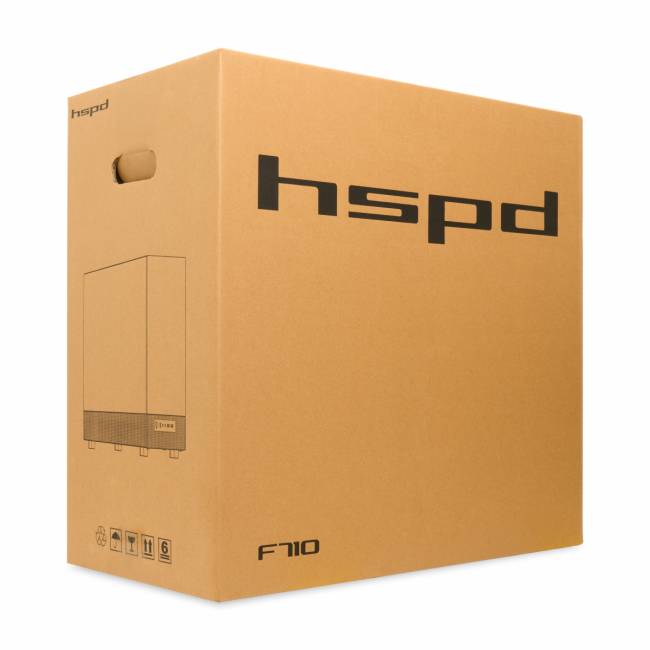 Корпус без блока питания HSPD F710-TGBK-ARGB — для бизнеса и офиса