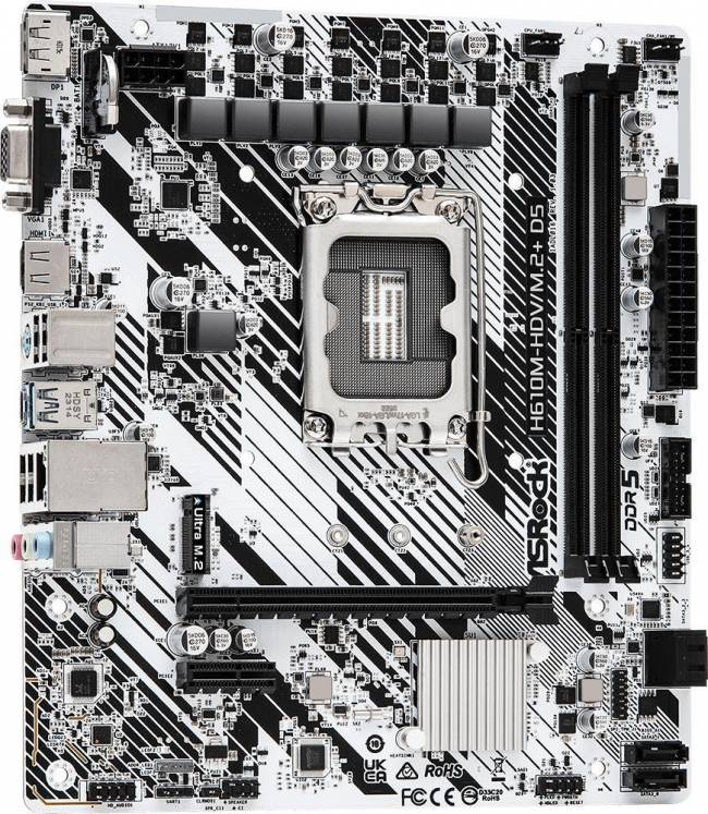 Материнская плата ASRock H610M-HDV/M.2+ D5 — для бизнеса и офиса Материнская плата ASRock H610M-HDV/M.2+ D5 — для бизнеса и офиса