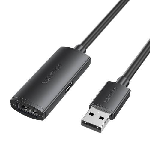 Активный кабель-удлинитель Vention USB 2.0 AM/AF с усилителем - 20м Черный Vention CBKBQ — для бизнеса и офиса