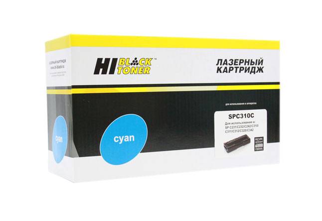 Картридж Hi-Black (HB-SPC310C) для Ricoh Aficio SPC231/232/242/310/311/312/320, C, 6K — для бизнеса и офиса