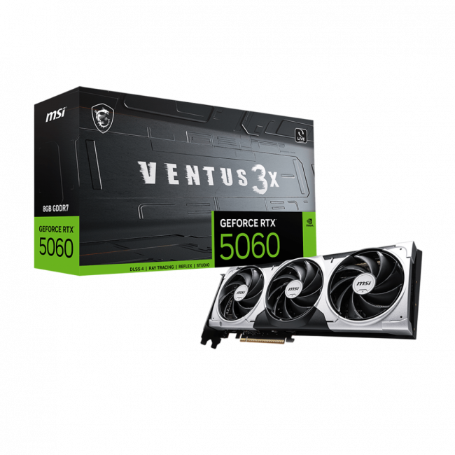Видеокарта MSI GeForce RTX 5060 8G VENTUS 3X — для бизнеса и офиса