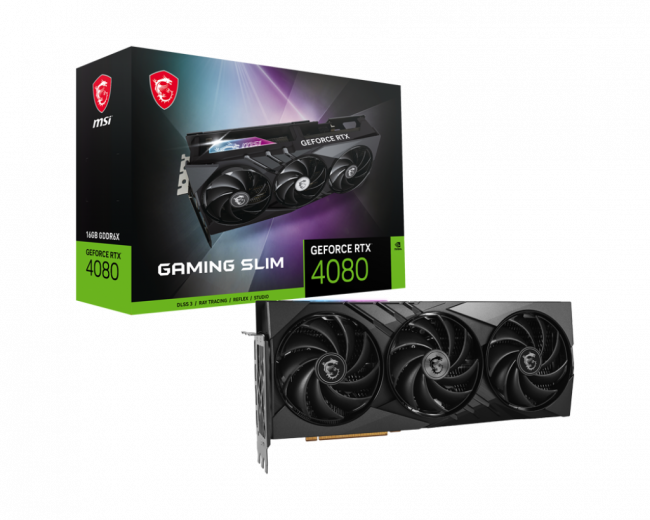 Видеокарта MSI GeForce RTX 4080 16GB GAMING SLIM — для бизнеса и офиса