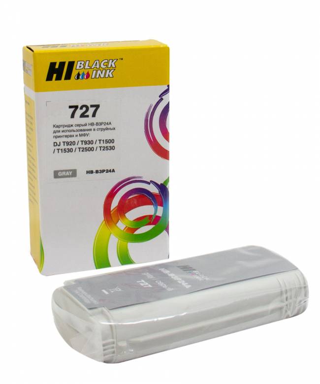 Картридж Hi-Black (B3P24A) для HP DJ T920/T1500, Grey, №727, 130 мл — для бизнеса и офиса