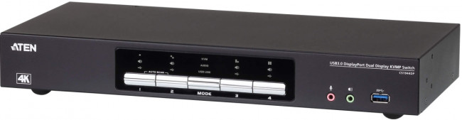 4-портовый переключатель USB 2.0 Mini DisplayPort Dual View, 2 портовый концентратор USB 2.0, поддержка двух дисплеев, USB порт для быстрой закрядки, разрешение 4K/ATEN ATEN CS1944DP — для бизнеса и офиса