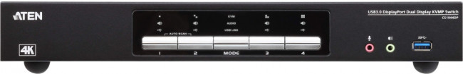 4-портовый переключатель USB 2.0 Mini DisplayPort Dual View, 2 портовый концентратор USB 2.0, поддержка двух дисплеев, USB порт для быстрой закрядки, разрешение 4K/ATEN ATEN CS1944DP — для бизнеса и офиса