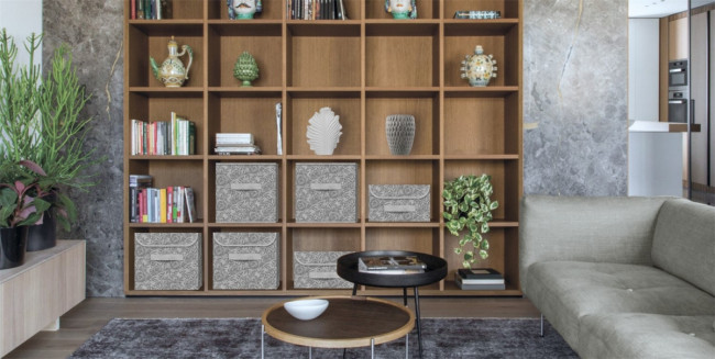 Короб для хранения Короб для хранения Grey Flower 28x30x16