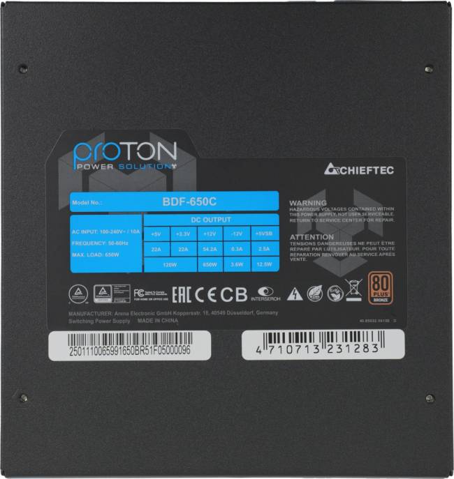 Блок питания Chieftec BDF-650C — для бизнеса и офиса