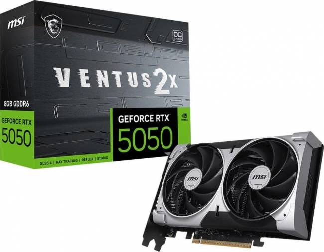 Видеокарта MSI RTX 5050 8G VENTUS 2X OC — для бизнеса и офиса