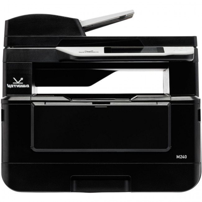 МФУ Катюша M240 принтер/копир/сканер, А4 формат, монохромный 40 стр/мин, 1200 dpi. Скан: цвет/чб. 4 ГБ RAM, 1 Гб Ethernet, USB, USB-host, Wi-Fi (опция), Факс (опция). Тонер в комплекте 3 000 отпечатков. Российское производство, Российская мат.плата; РЕЕСТ — для бизнеса и офиса