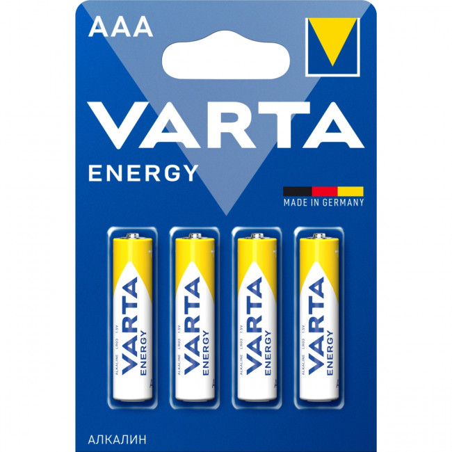 Батарейка Varta ENERGY LR03 AAA BL4 Alkaline 1.5V (4103) (4/40/200) (4 шт.) Varta ENERGY LR03 AAA (04103213414)