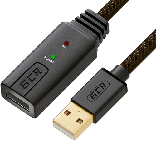 GCR Удлинитель активный 10.0m USB 2.0, AM/AF, GOLD, черно-прозрачный, с усилителем сигнала Premium, 24/22 AWG, разъём для доп.питания, 44-050618 Greenconnect USB 2.0 Type-AM - USB 2.0 Type-AF GCR Удлинитель активный 10.0m USB 2.0, AM/AF, GOLD, черно-прозрачный, с усилителем сигнала Premium, 24/22 AWG, разъём для доп.питания, 44-050618 Greenconnect USB 2.0 Type-AM - USB 2.0 Type-AF