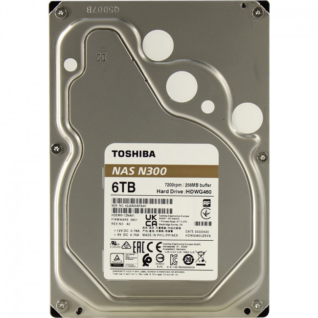 Жесткий диск Toshiba N300 NAS 6TB (HDWG460UZSVA) — для бизнеса и офиса