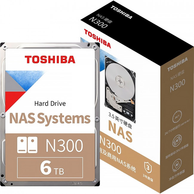 Жесткий диск Toshiba N300 NAS 6TB (HDWG460UZSVA) — для бизнеса и офиса