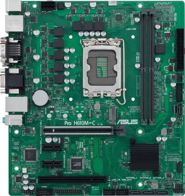 Материнская плата ASUS PRO H610M-C-CSM — для бизнеса и офиса Материнская плата ASUS PRO H610M-C-CSM — для бизнеса и офиса