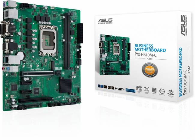 Материнская плата ASUS PRO H610M-C-CSM — для бизнеса и офиса Материнская плата ASUS PRO H610M-C-CSM — для бизнеса и офиса