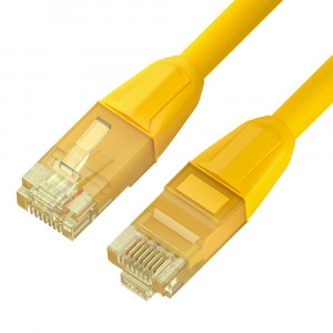 GCR Патч-корд прямой 0.15m LSZH UTP кат.6, желтый, 24 AWG, литой без фиксатора, ethernet high speed, RJ45, T568B, GCR-53027 Greenconnect GCR-53027