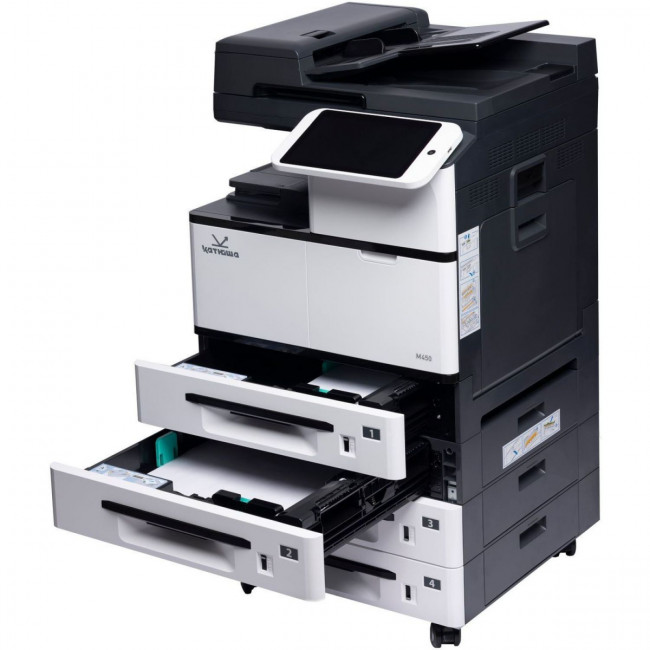 МФУ Катюша M450p принтер/копир/сканер, А3 формат, монохромный, 50 А4/мин, Сканер цвет/чб. CPU 1200 МГц, 4 ГБ RAM, Ethernet, USB, USB-host,. 10" панель. Тонер в комплекте 10 000 отп. Российское производство, Российская мат.плата; РЕЕСТР МПТ Katusha IT M450 — для бизнеса и офиса