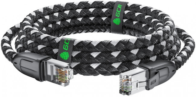 GCR Патч-корд PROF прямой 3.0m, UTP медь кат.6, STRONG черно-белый нейлон, ethernet high speed 10 Гбит/с, T568B, GCR-52778 Greenconnect RJ45(m) - RJ45(m) Cat.6 3м черно-белый — для бизнеса и офиса GCR Патч-корд PROF прямой 3.0m, UTP медь кат.6, STRONG черно-белый нейлон, ethernet high speed 10 Гбит/с, T568B, GCR-52778 Greenconnect RJ45(m) - RJ45(m) Cat.6 3м черно-белый — для бизнеса и офиса