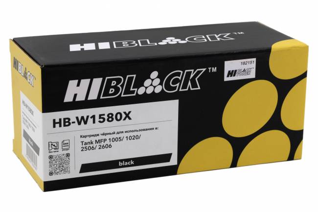 Тонер-картридж Hi-Black (HB-W1580X) для HP Tank MFP 1005/1020/2506/2606, 5K (без чипа) — для бизнеса и офиса