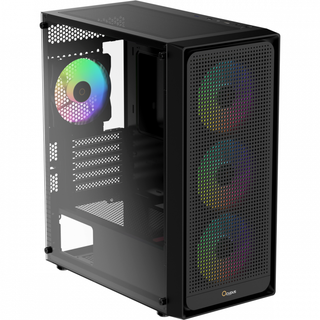 Корпус ПК без блока питания Ocypus Gamma-C50-BKG400XX-GL — для бизнеса и офиса