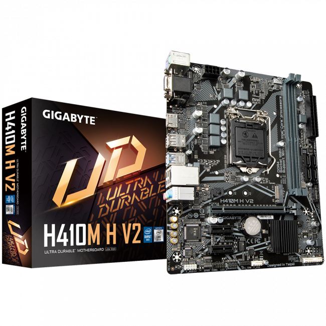 Материнская плата Gigabyte H410M H V2 (rev. 1.0) — для бизнеса и офиса Материнская плата Gigabyte H410M H V2 (rev. 1.0) — для бизнеса и офиса