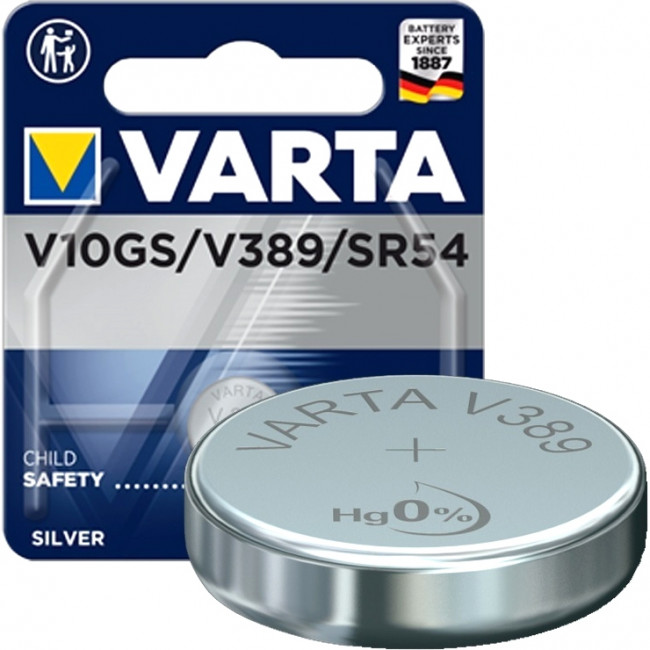 Батарейка Varta 389 BL1 Silver Oxide 1.55V (1/10/100) (1 шт.) Varta SILVER OXIDE SR54 (00389101111)