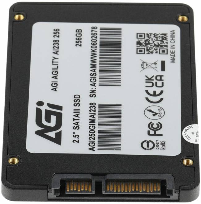 Накопитель SSD AGI TECHNOLOGY CO., LTD AGI250GIMAI238-CB — для бизнеса и офиса