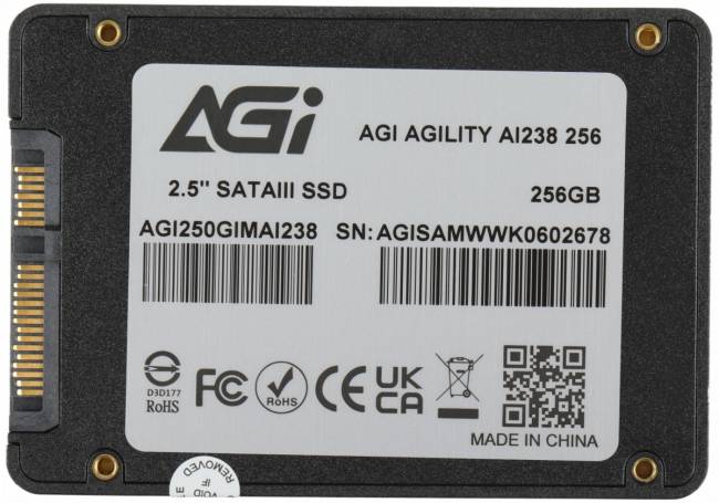 Накопитель SSD AGI TECHNOLOGY CO., LTD AGI250GIMAI238-CB — для бизнеса и офиса