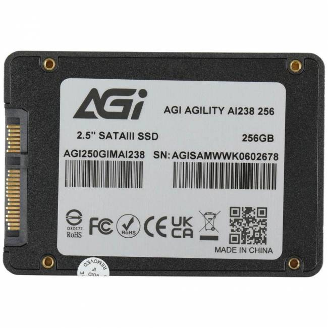 Накопитель SSD AGI TECHNOLOGY CO., LTD AGI250GIMAI238-CB — для бизнеса и офиса