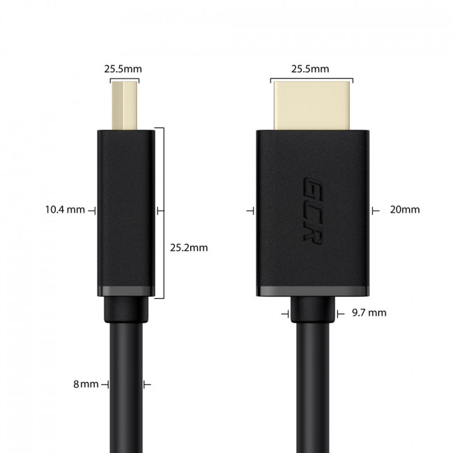 GCR Кабель 10.0m HDMI-DVI черный, OD8.0mm, 28/26 AWG, позолоченные контакты, 19M / 25M Dual Link, тройной экран, 44-050624 Greenconnect HDMI (m) - DVI-D (m) — для бизнеса и офиса