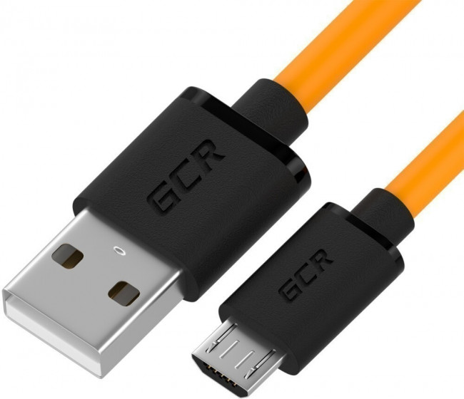 GCR QC Кабель 0.5m MicroUSB, быстрая зарядка, оранжевый TPE, черные коннекторы, 28/22 AWG, GCR-52479 Greenconnect GCR-52479 — для бизнеса и офиса
