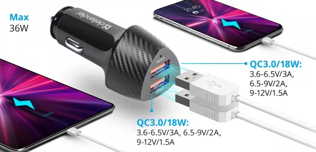 Defender Автомобильное ЗУ UCA-81 2xUSB QC3.0, 36W Defender 83845 — для бизнеса и офиса