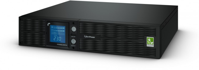 ИБП CyberPower PR1000ELCDRT2UA, Rackmount, Line-Interactive, 1000VA/900W, 8 IEC-320 С13 розеток, USB&Serial, RJ11/RJ45, SNMPslot, LCD дисплей, Black, 0.6х0.5х0.3м., 30.2кг. CyberPower PR1000ELCDRT2UA