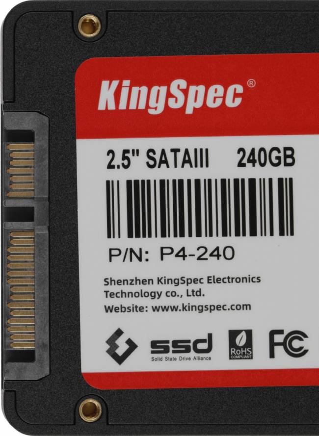 Накопитель SSD SHENZHEN KINGSPEC ELECTRONICS TECHNOLOGY CO LTD P4-240 — для бизнеса и офиса