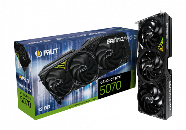 Видеокарта PALIT RTX5070 12GB GAMING PRO-S 12GB — для бизнеса и офиса Видеокарта PALIT RTX5070 12GB GAMING PRO-S 12GB — для бизнеса и офиса
