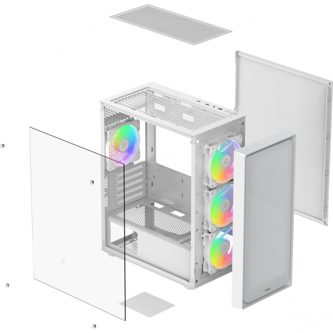 Корпус ПК без блока питания Ocypus Gamma-C50-WHG400XX-GL — для бизнеса и офиса