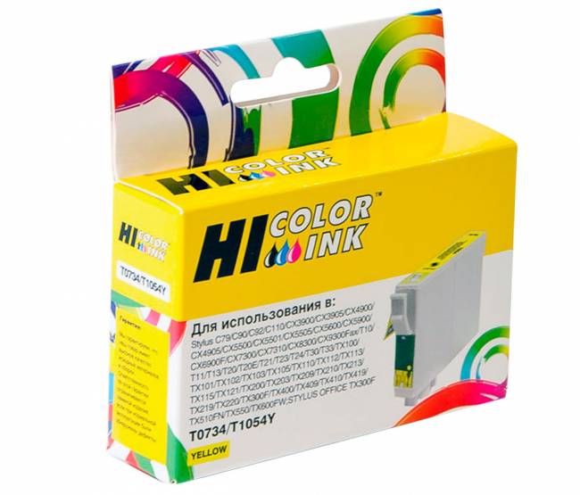 Картридж Hi-Black (HB-T0734) для Epson Stylus C79/C110/T40W/TX200/400/TX600FW, Y — для бизнеса и офиса