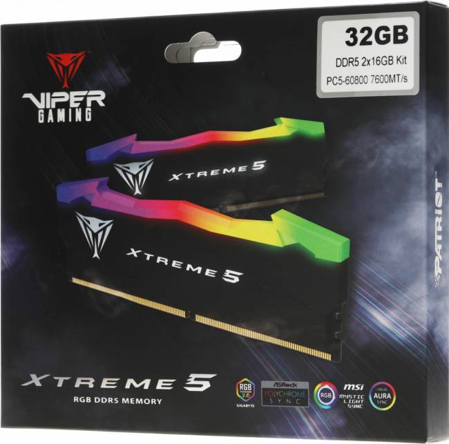 Память DDR5 2x16Gb 7600MHz Patriot PVXR532G76C36K — для бизнеса и офиса