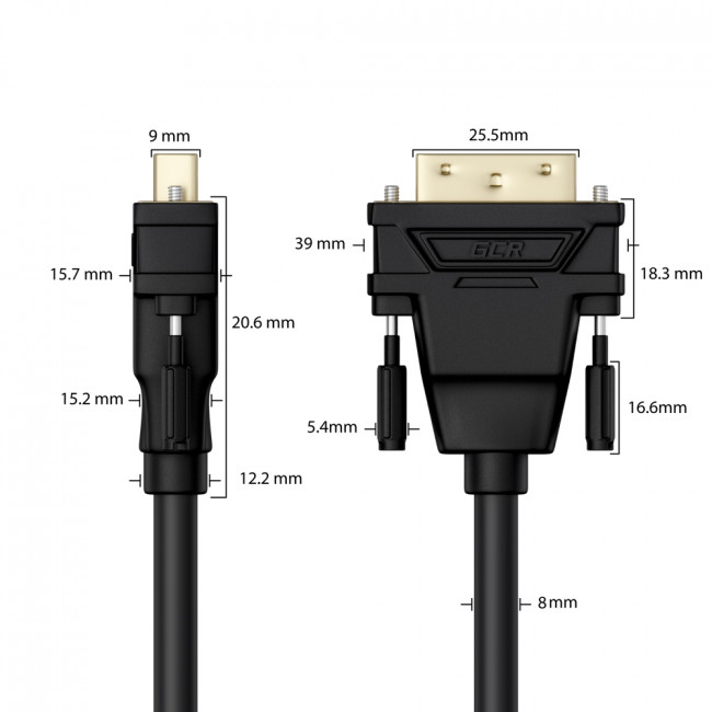 GCR Кабель 15.0m HDMI-DVI черный, OD8.0mm, 28/26 AWG, позолоченные контакты, 19M / 25M Dual Link, тройной экран, 44-050625 Greenconnect HDMI (m) - DVI-D (m) GCR Кабель 15.0m HDMI-DVI черный, OD8.0mm, 28/26 AWG, позолоченные контакты, 19M / 25M Dual Link, тройной экран, 44-050625 Greenconnect HDMI (m) - DVI-D (m)