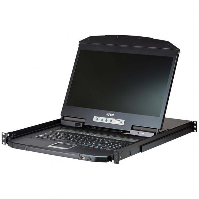 18.5" 8-портов PS/2-USB VGA однорельсовый, широкоэкранный LCD KVM переключатель/ATEN ATEN CL3108NX — для бизнеса и офиса