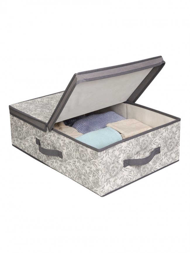 Короб для хранения Короб стеллажный Grey Flower 58х40х18