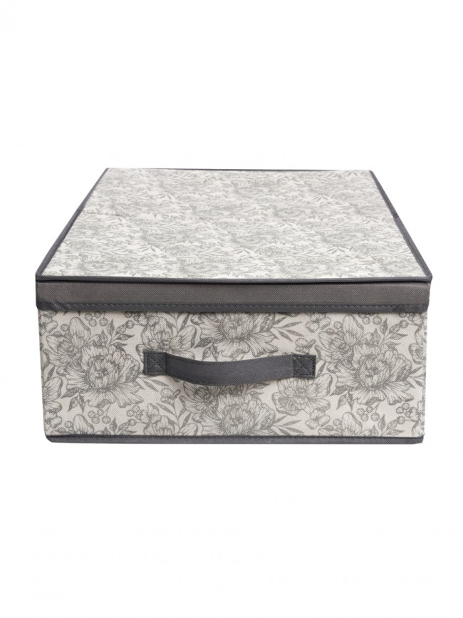 Короб для хранения Короб стеллажный Grey Flower 58х40х18