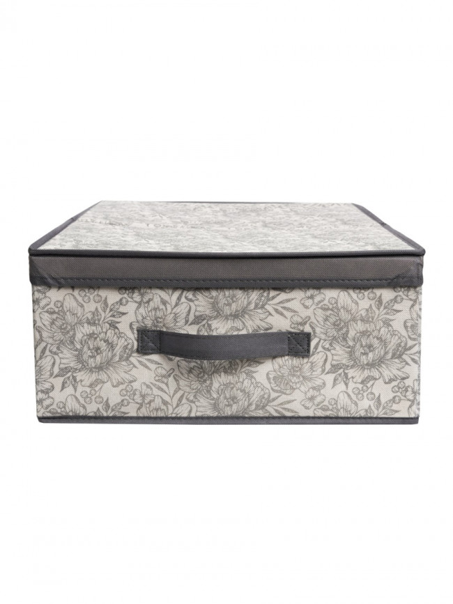Короб для хранения Короб стеллажный Grey Flower 58х40х18